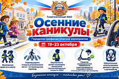 Госавтоинспекция Южного административного округа города Москвы усилит профилактическую работу по обеспечению безопасности детей в рамках городского мероприятия «Осенние каникулы».